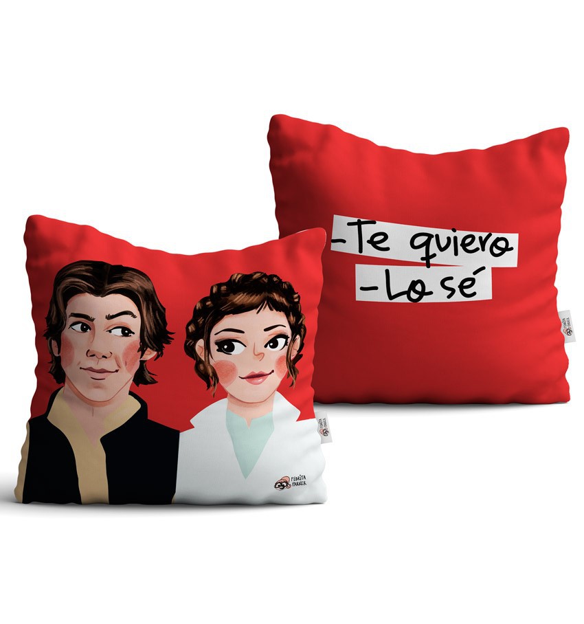 Funda Cojín Leia y Han Solo