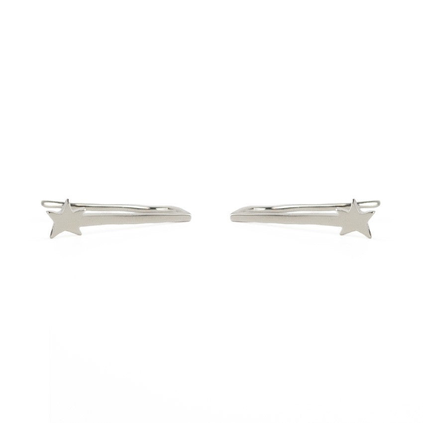 Pendientes ear cuff Shooting star de plata