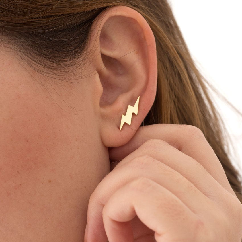 Pendientes ear cuff Thunder de plata