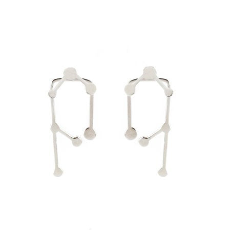Pendientes doble Constellation de plata