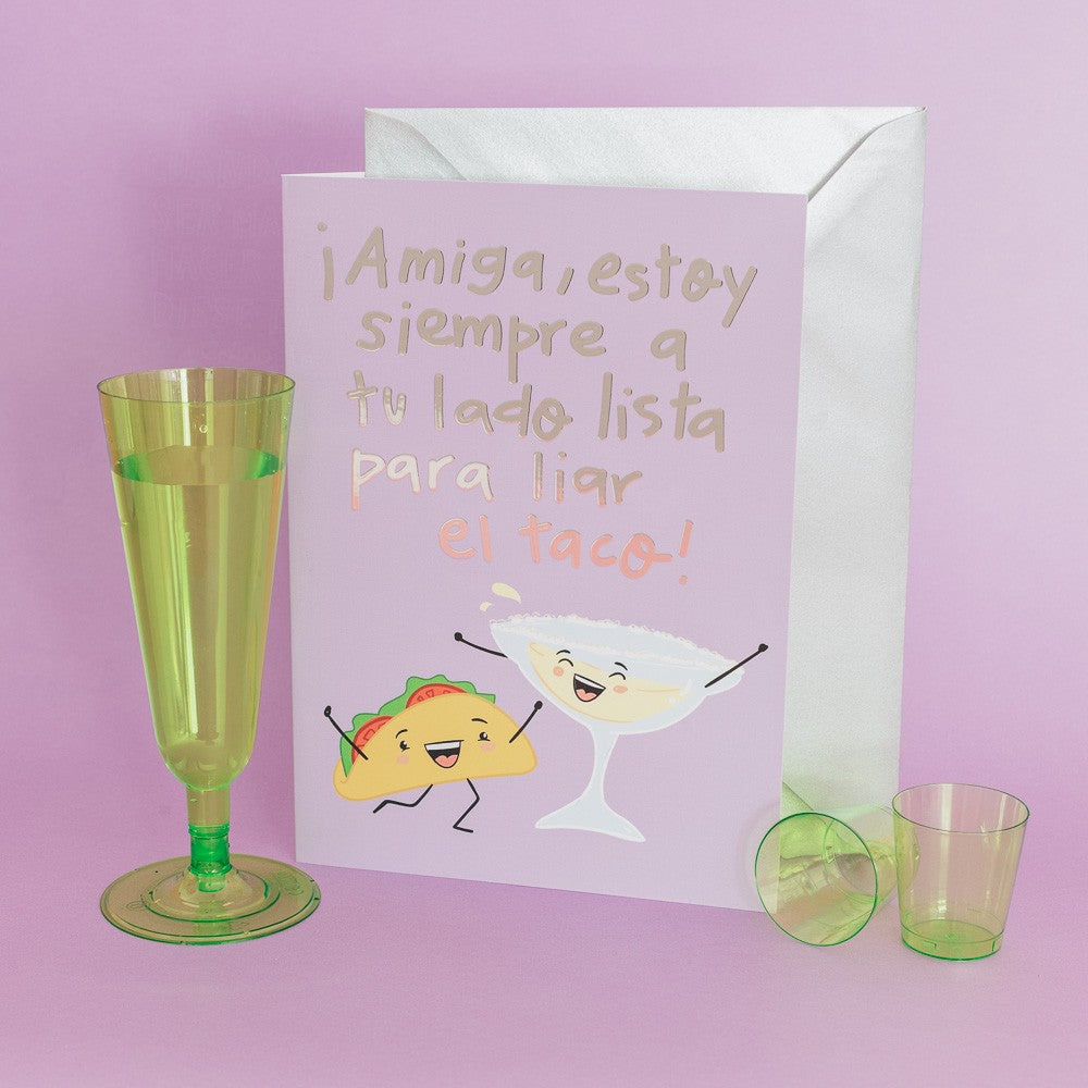 Tarjeta de felicitación - Amiga lista para liar el taco