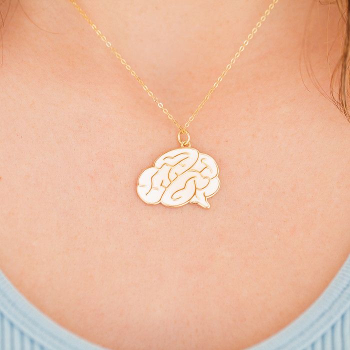 Colgante de plata bañado en oro Cerebro