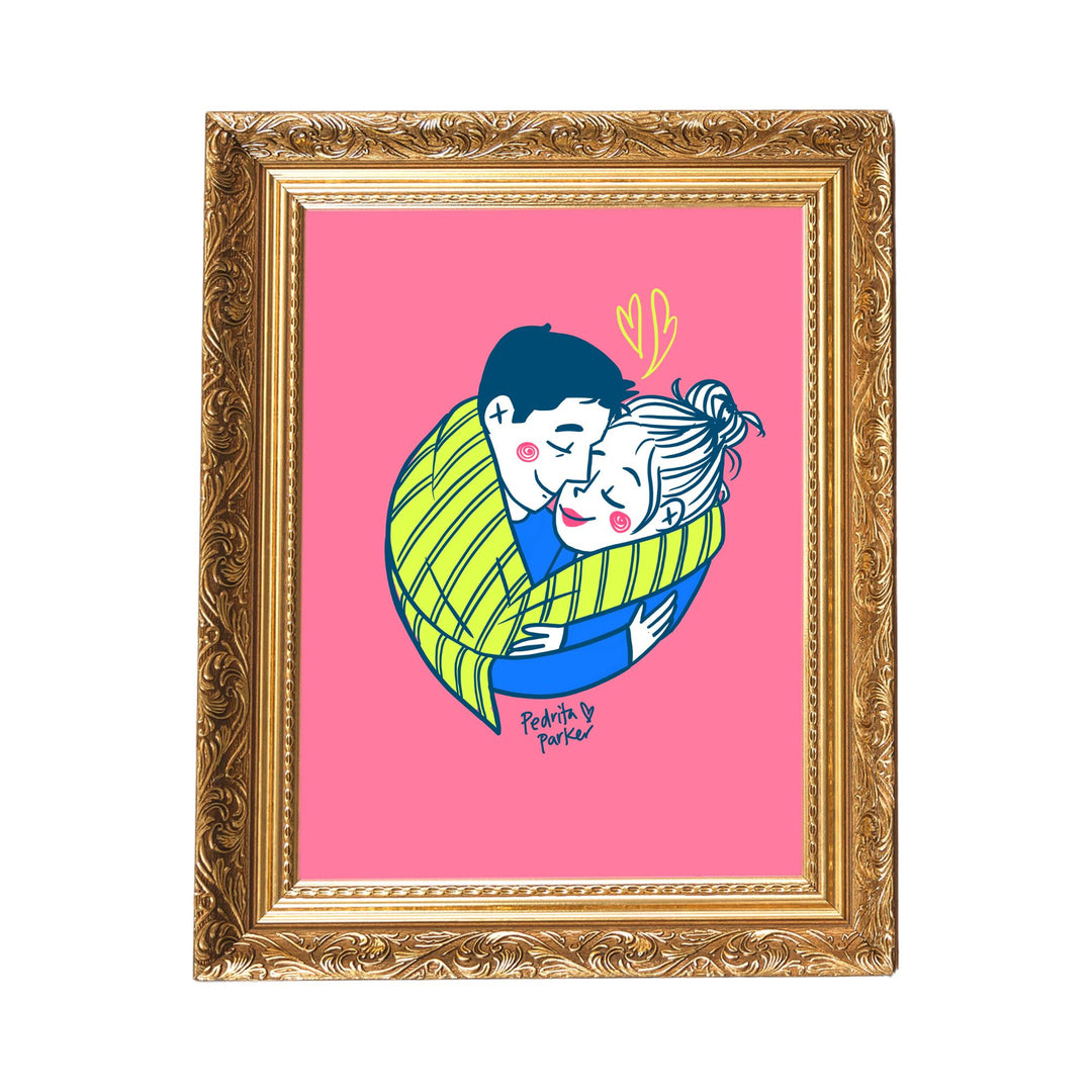 Lámina Calorcito. Fondo rosa