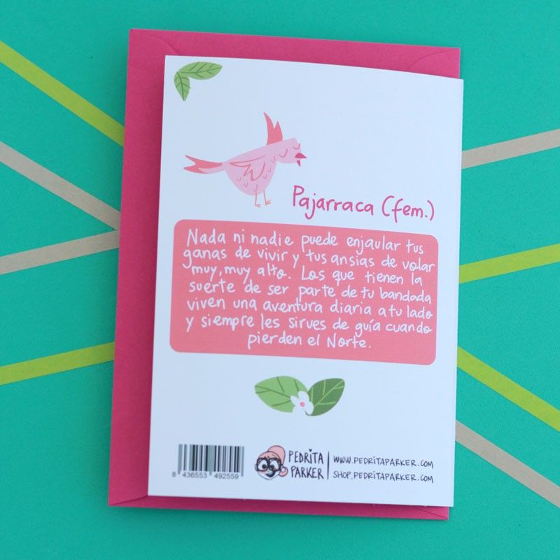 Tarjeta para felicitar a una Pajarraca