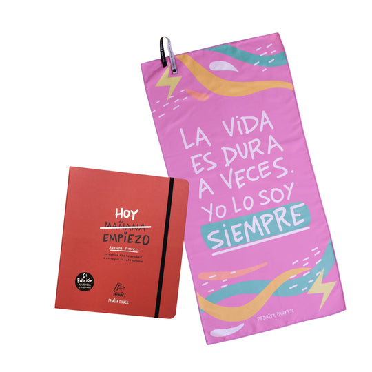 Pack Agenda Fitness + Toalla microfibra