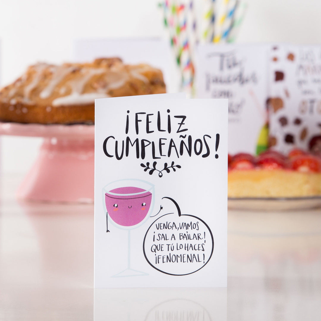 Tarjeta de felicitación gamberra "Copa"