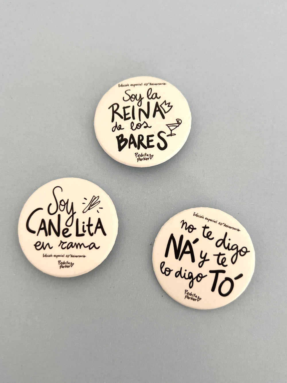 Pack de 3 chapas divertidas Edición 10º Aniversario