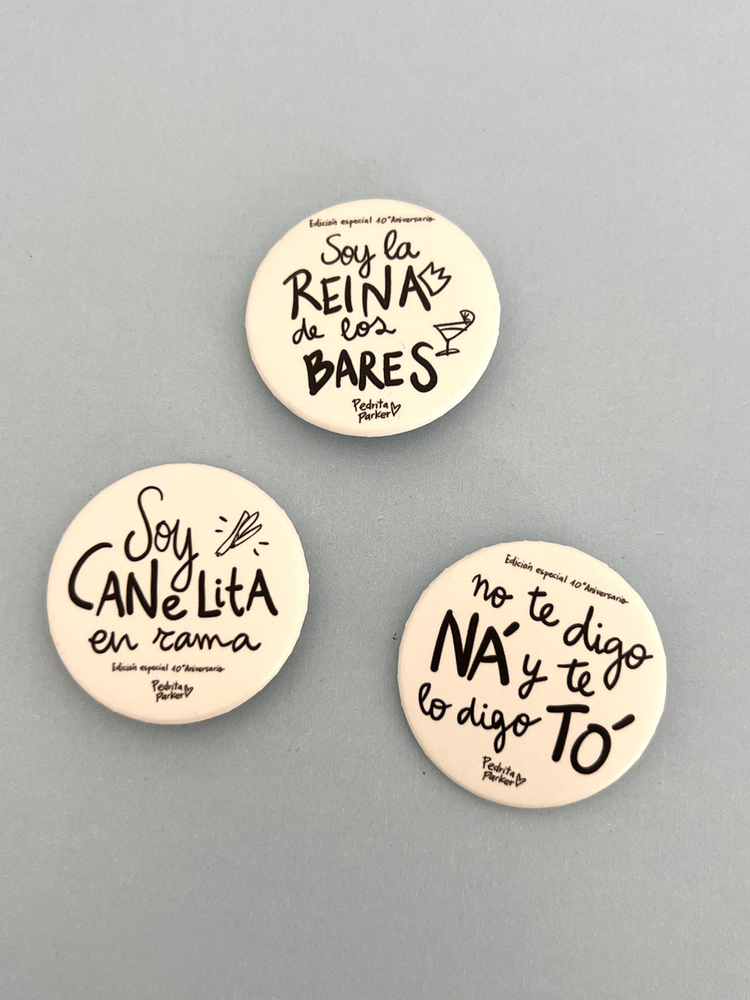 Pack de 3 chapas divertidas Edición 10º Aniversario
