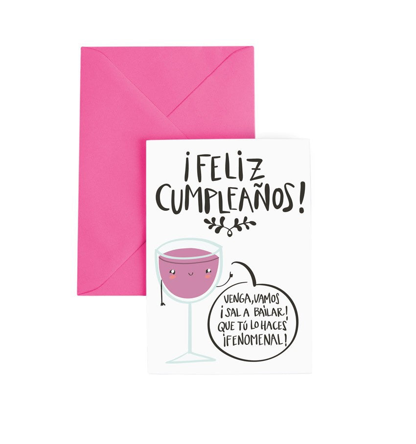 Tarjeta de felicitación gamberra "Copa"