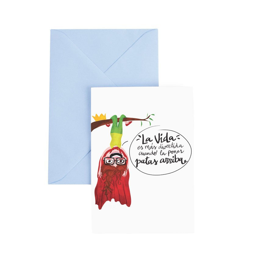 Tarjeta de felicitación "Patas arriba"
