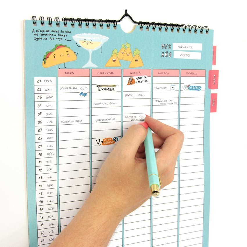 Calendario atemporal para familias