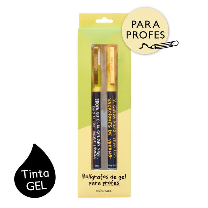 Set 2 bolígrafos de gel para profesores Esperando vacaciones