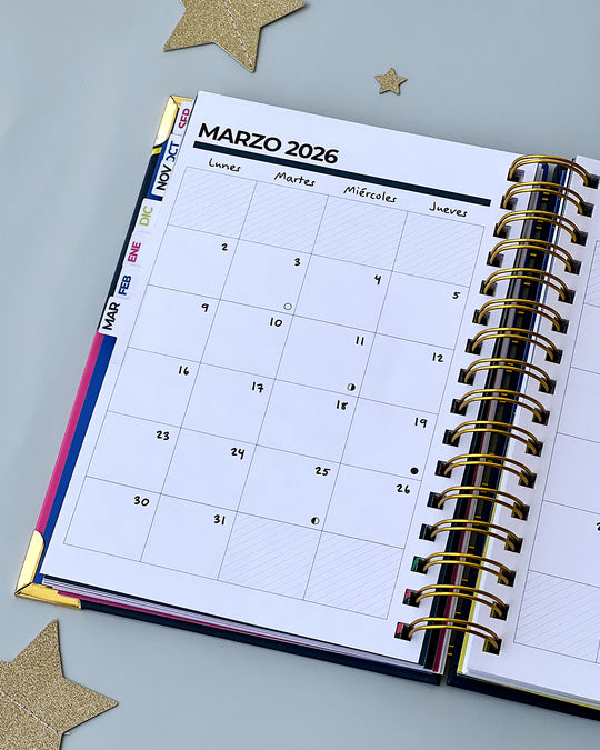 Agenda Escolar 2025 / 2026 Semana Vista - Brilla fuerte