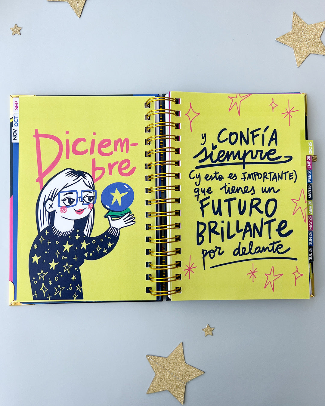 Agenda Escolar 2025 / 2026 Semana Vista - Brilla fuerte